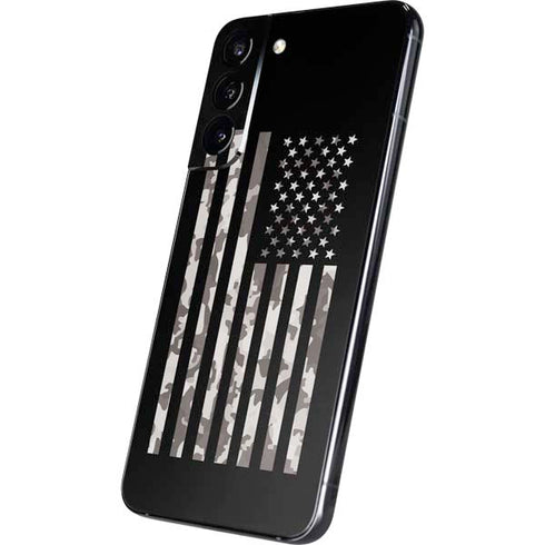 Black and White Camo American Flag Galaxy S22 Plus Skin